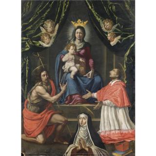 Francesco Curradi - Madonna Col Bambino Tra San Carlo, San Giovanni Battista E Santa Maria Maddalena De\' Pazzi