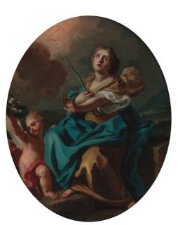 Francesco de Mura - A female saint with a putto