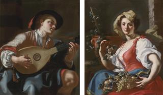 Francesco De Mura - Allegory Of Summer Or Allegory Of Music; Allegory Of Autumm