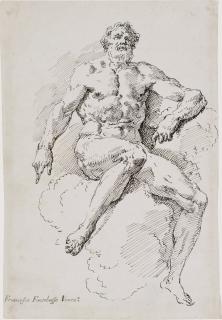 Francesco Fontebasso - Hercules seated on a cloud