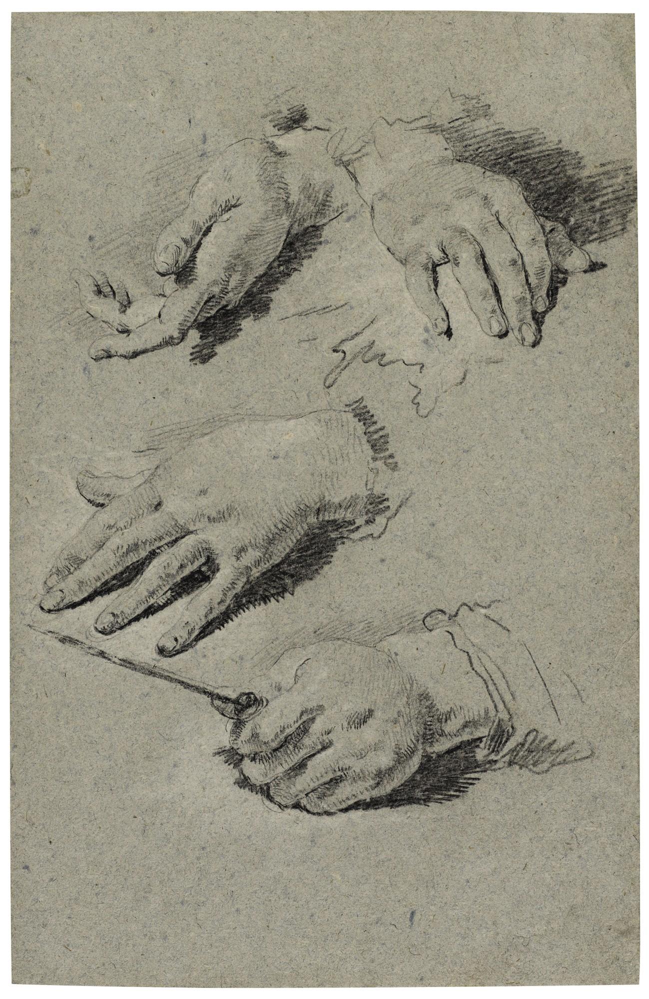 Francesco Fontebasso - Sheet of hand studies