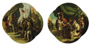 Francesco Fontebasso - The Family of Darius before Alexander; and Alexander addressing his Soldiers