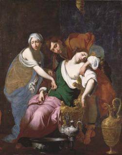 Francesco Furini - Rachel giving birth to Joseph