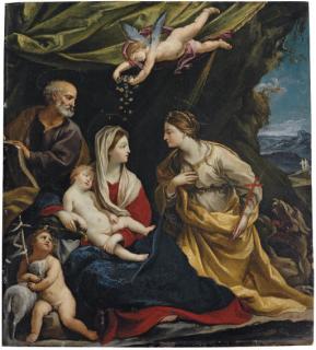 Francesco Gessi - The Holy Family, With Saint Margaret And The Infant Saint John The Baptist