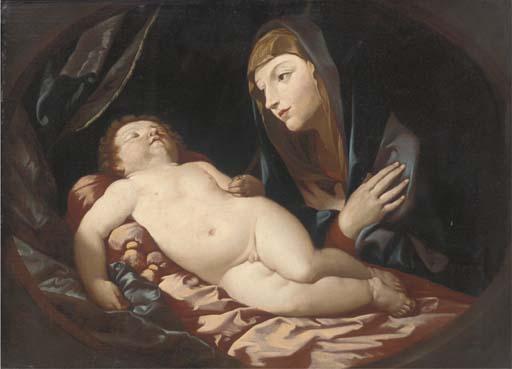 Francesco Gessi - The Madonna and Child, in a feigned oval