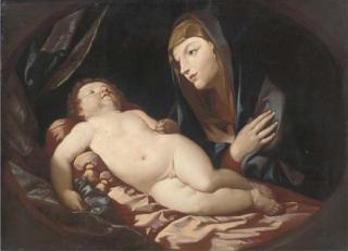 Francesco Gessi - The Madonna and Child, in a feigned oval