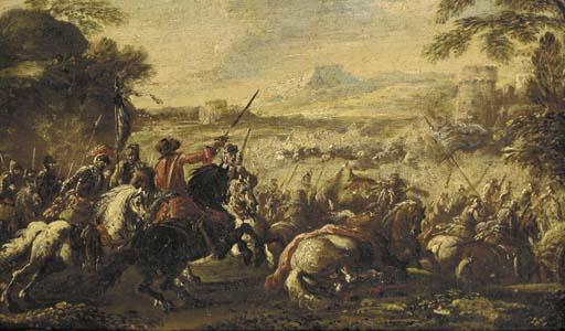 Francesco Graziani - A cavalry battle before a fortified town