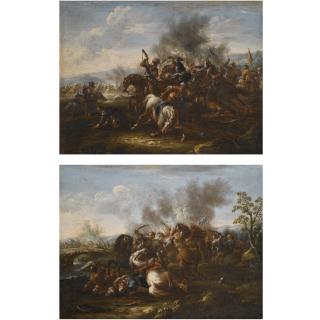 Francesco Graziani - Two Battle Scenes Between Christians And Turks