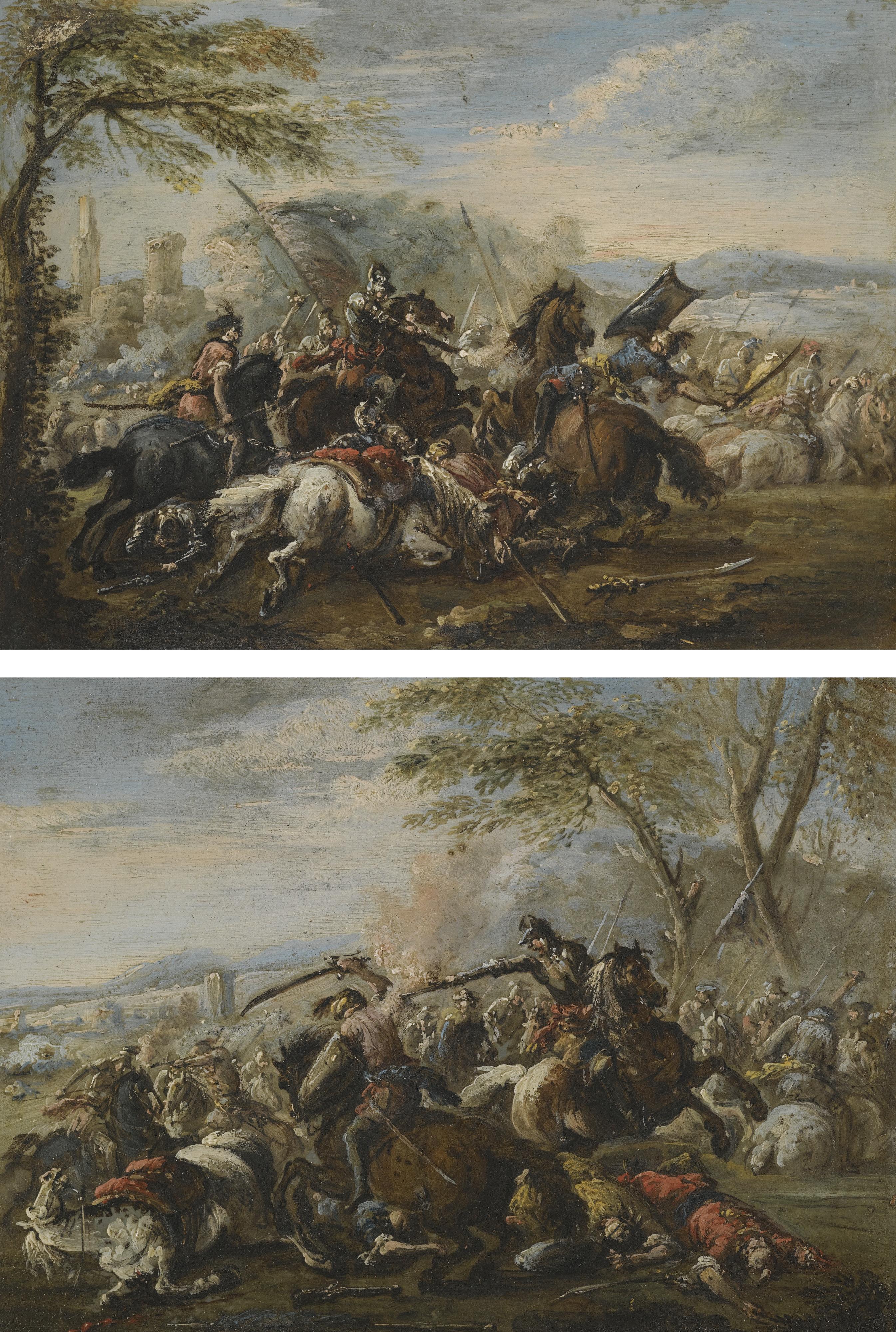 Francesco Graziani - Two Battle Scenes