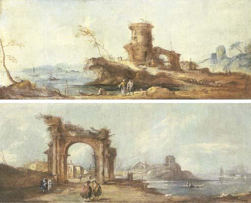 Francesco Guardi - Capricci of ruins in the Venetian lagoon