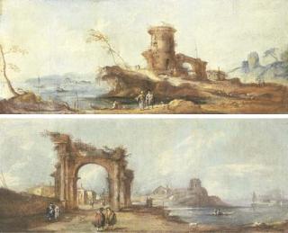Francesco Guardi - Capricci of ruins in the Venetian lagoon