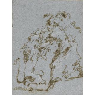 Francesco Guardi - Recto: Woman Dancing With A Lion Verso: Slight Sketch Of A Woman\'S Head
