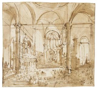 Francesco Guardi - The Interior Of The Church Of S. Zanipolo, Venice