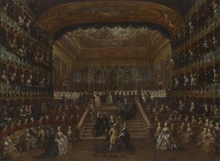 Francesco Guardi - The Interior Of The Teatro San Benedetto, Venice, With The 1782 Ball In Honor Of The \'Conti Del Nord\'