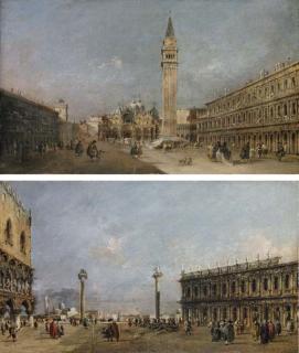 Francesco Guardi - The Piazza San Marco, Venice, looking East; and The Piazzetta, Venice, looking South