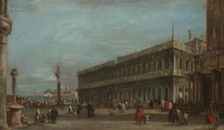 Francesco Guardi - Venice, a view of the Piazzetta toward the Libreria, with the eastern tip of the Giudecca beyond