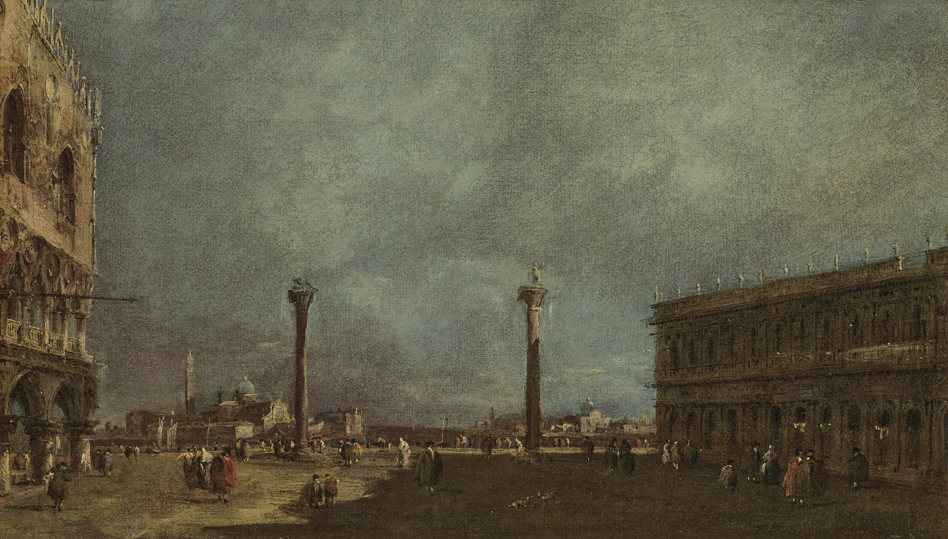 Francesco Guardi - Venice, the Piazzetta looking south, with a view of the Doge\'s Palace and the Biblioteca Marciana, the island of San Giorgio Maggiore beyond