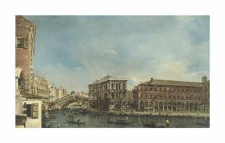 Francesco Guardi - Venice: the Rialto Bridge with the Palazzo dei Camerlenghi