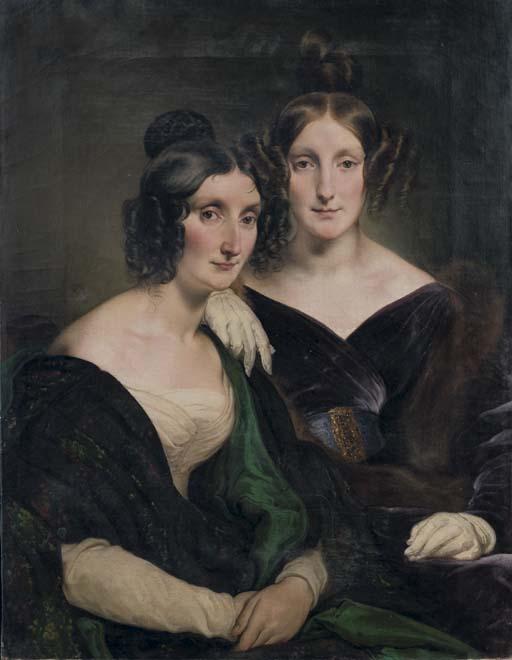 Francesco Hayez - Ritratto Delle Signore Carolina Grassi E Bianca Bignami, Sorelle Gabrini, 1835.