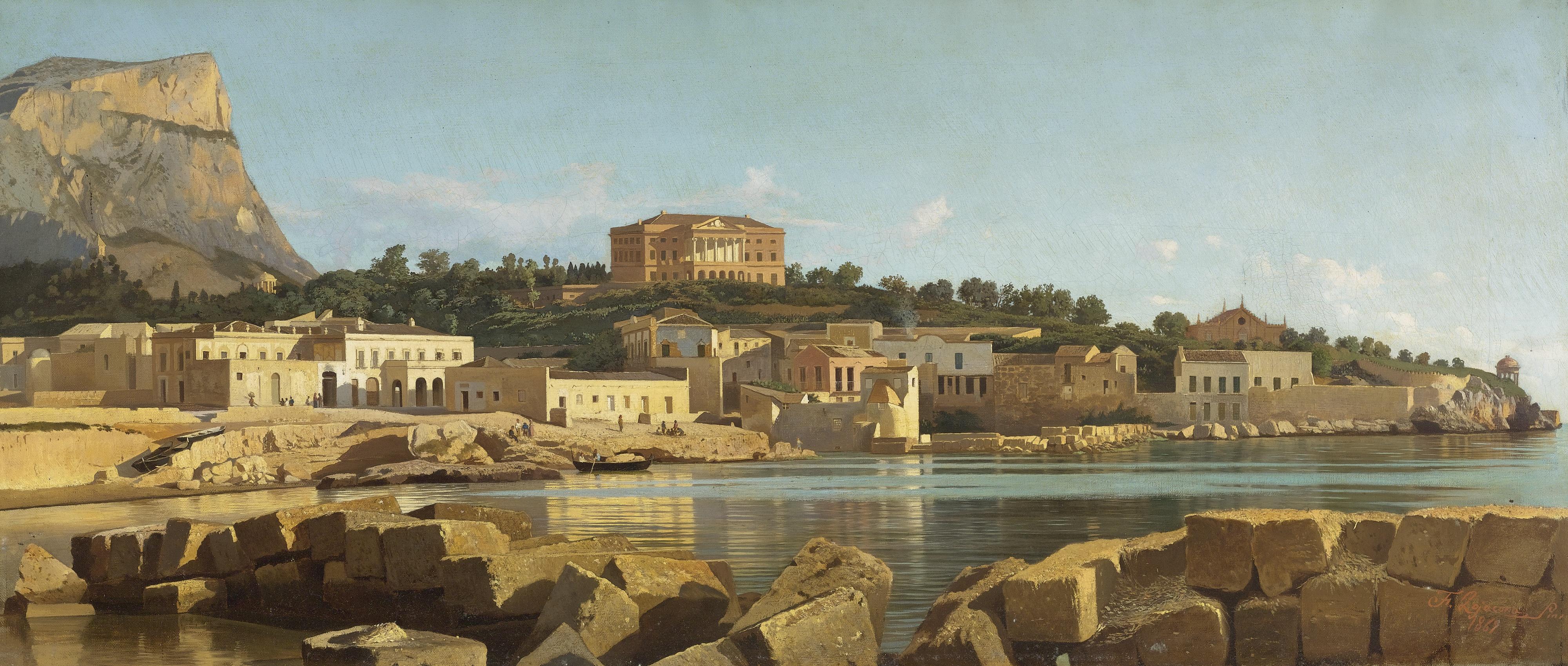 Francesco Lojacono - Italian view Of Acquasanta, Palermo