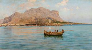 Francesco Lojacono - Palermo. Blick auf den Monte Pellegrino.