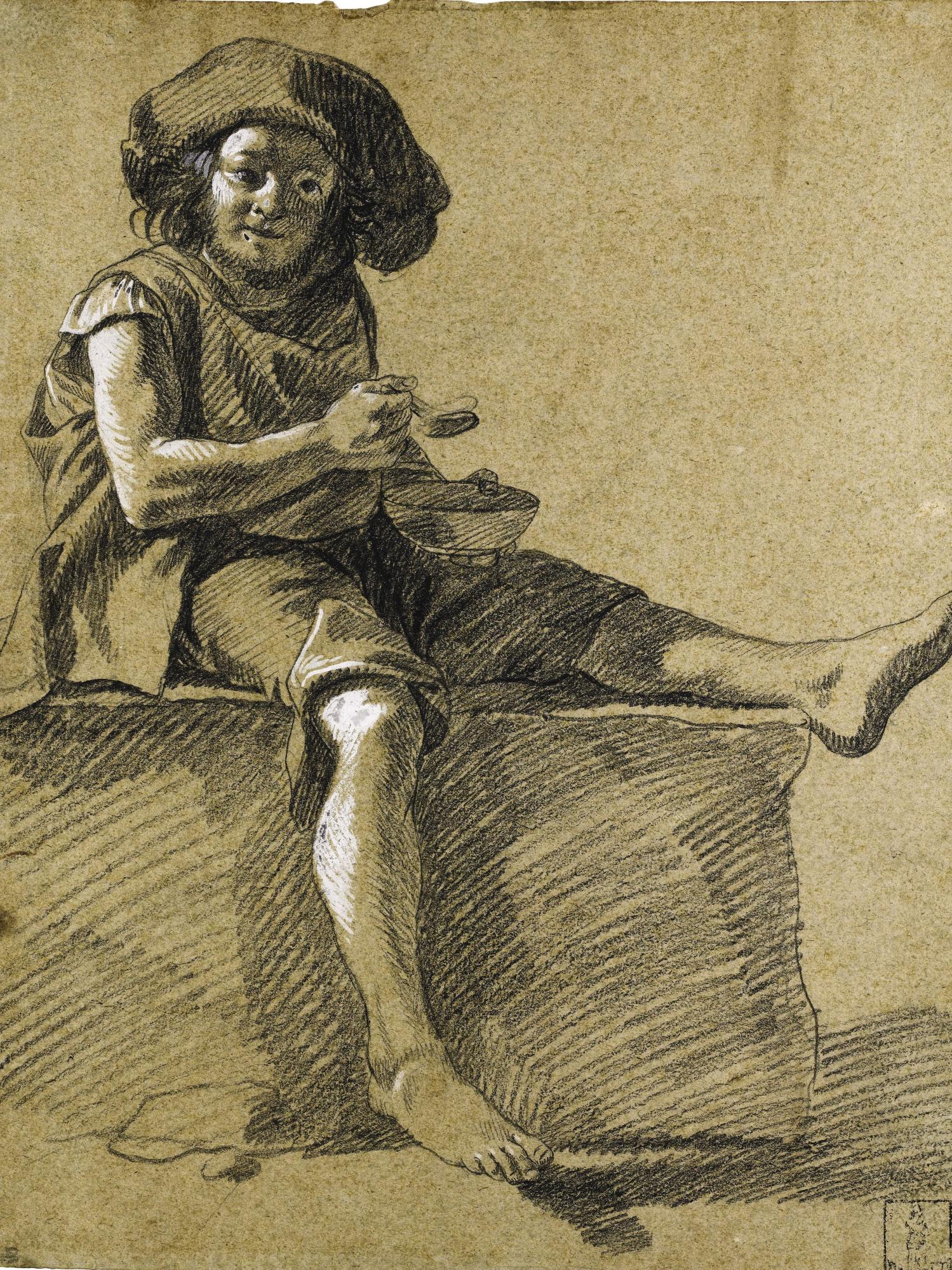 Francesco Londonio - A Young Shepherd Boy Eating