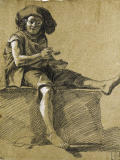 Francesco Londonio - A Young Shepherd Boy Eating