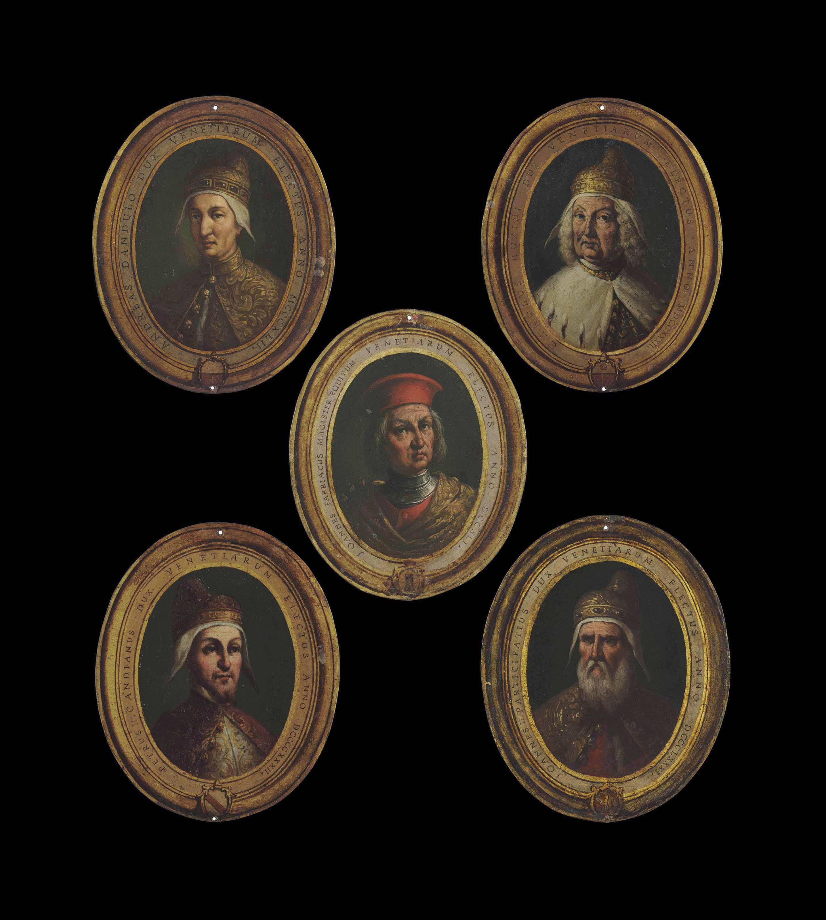 Francesco Maggiotto - Portraits Of Andrea Dandulo; Carlo Ruzini; Johannes Fabriacus; Petrus Candianus; And Joannes Participatius