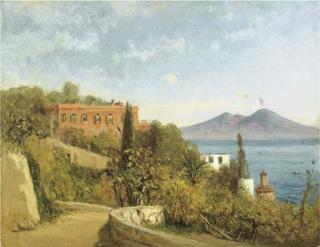 Francesco Mancini - Napoli, Strada A Posillipo, 1871