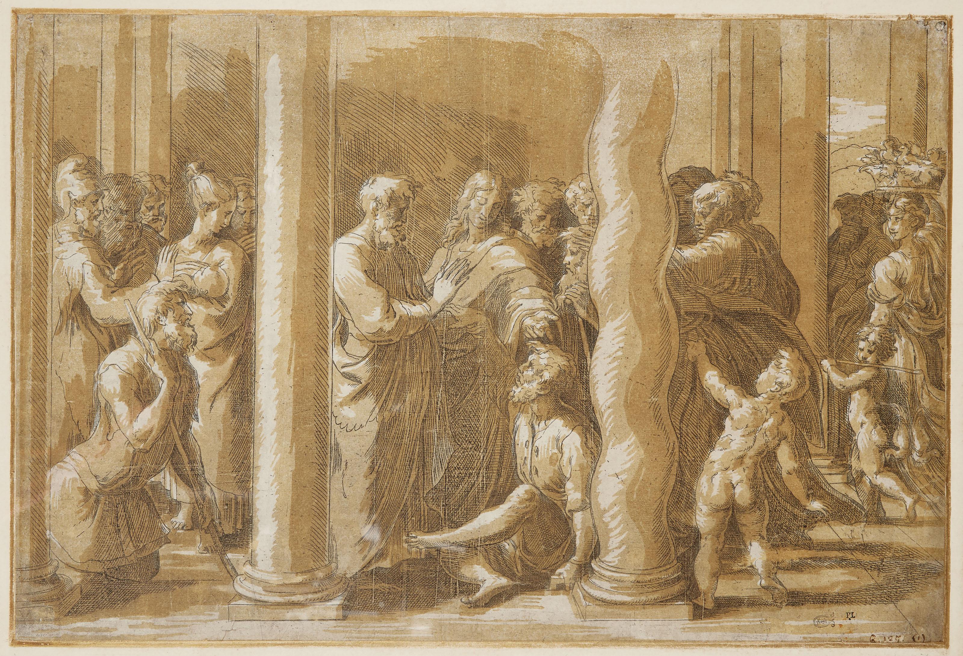 Francesco Mazzola - Saints Peter and John healing the Cripples at the Gate at the Temple