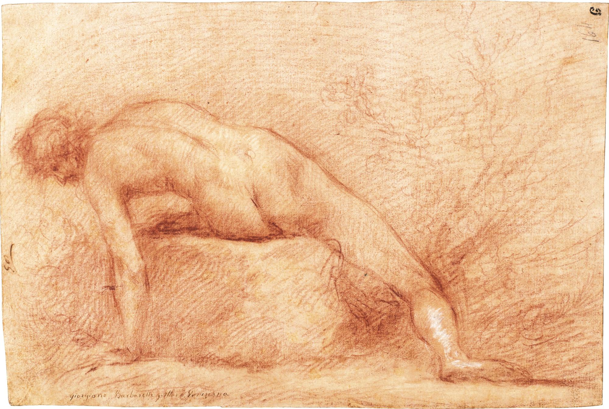 Francesco Montelatici - A Male Nude, Leaning To One Side