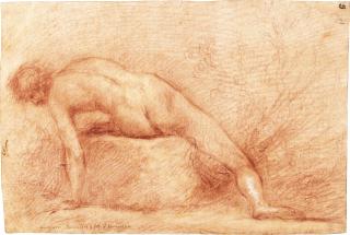 Francesco Montelatici - A Male Nude, Leaning To One Side
