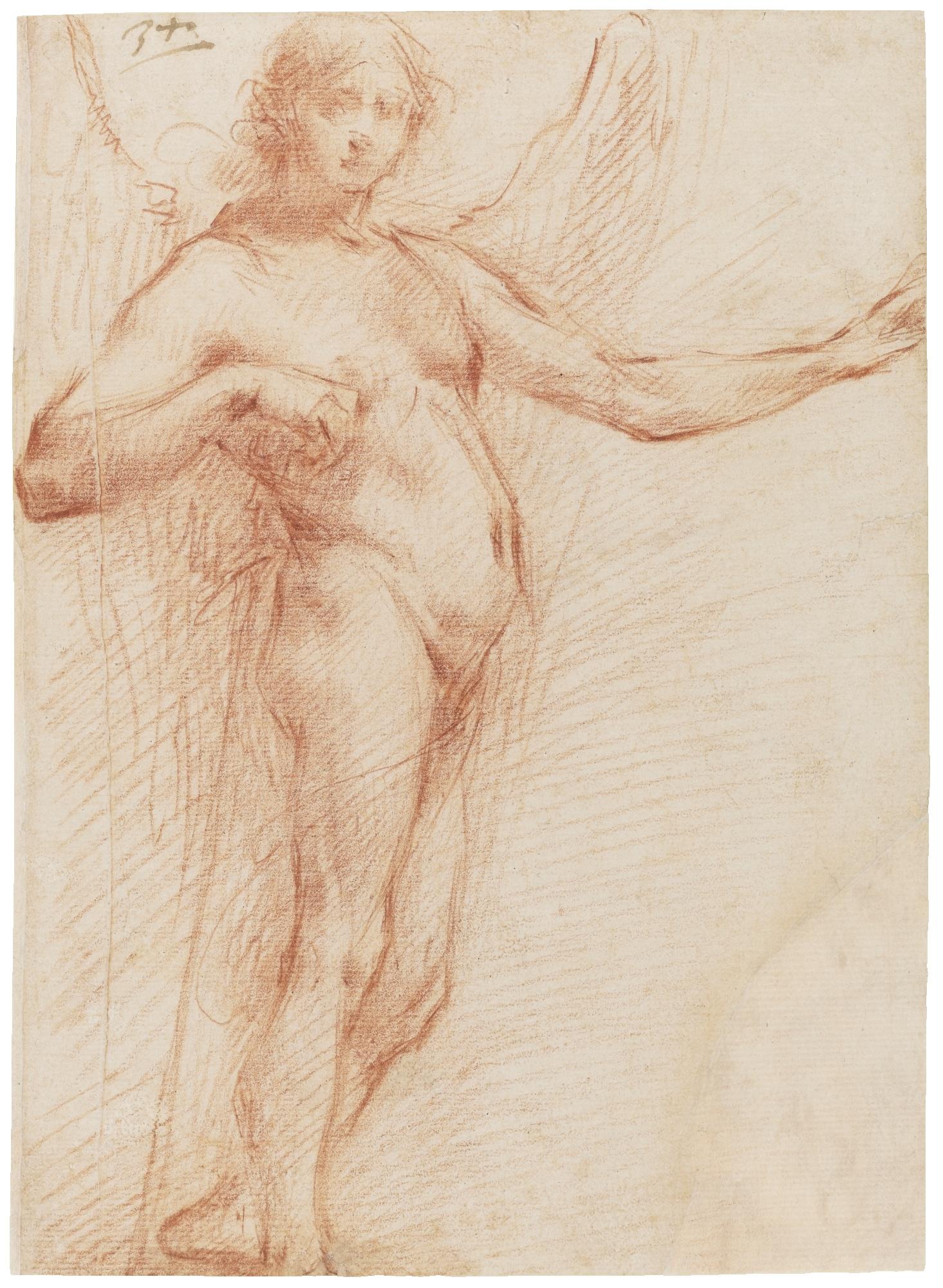 Francesco Montelatici - Study Of An Angel Holding A Staff