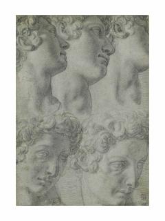 Francesco Morandini, Called Il Poppi - Five studies of the head of Giuliano de\' Medici, after Michelangelo