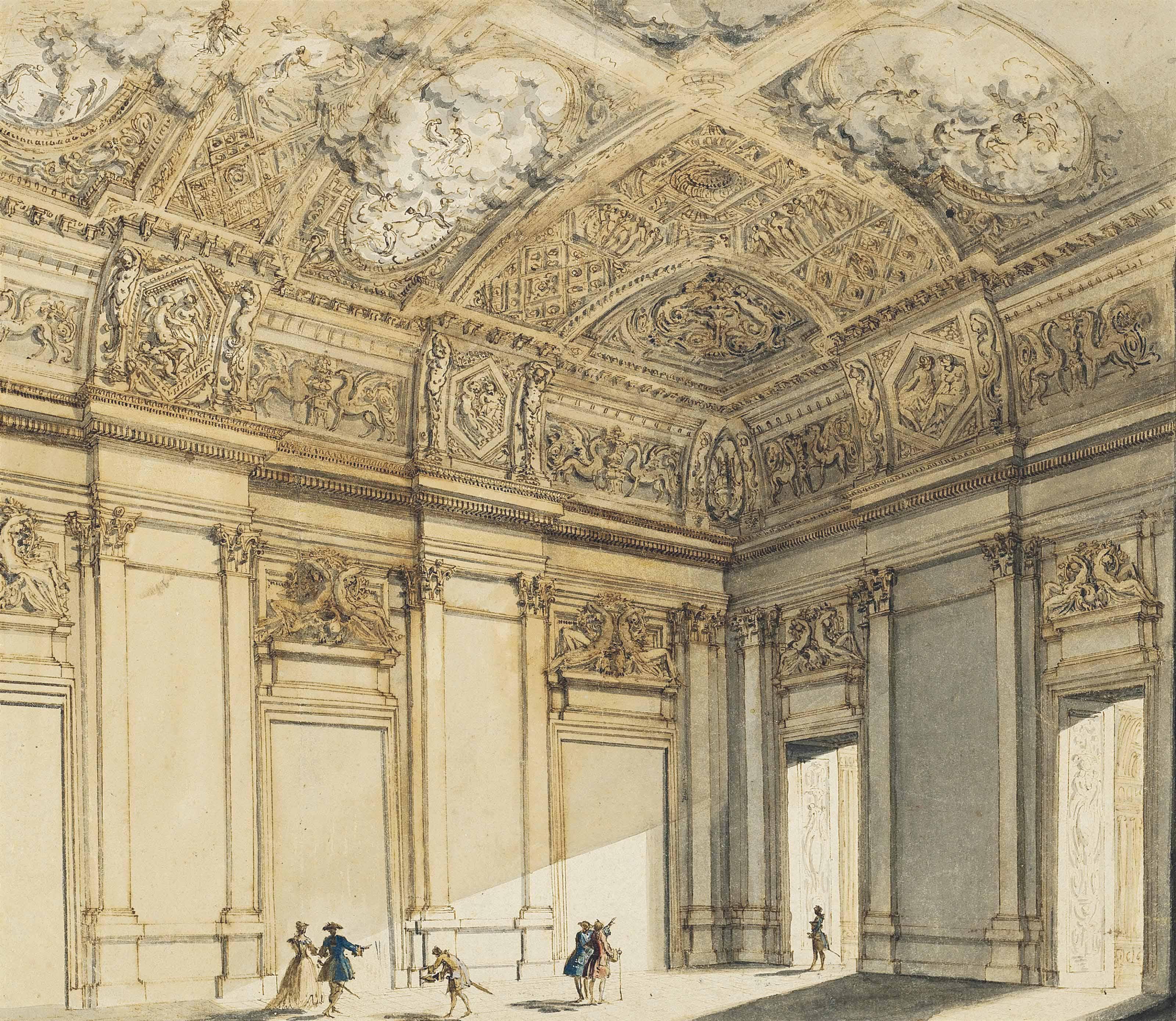 Francesco Panini - The Interior Of A Palace
