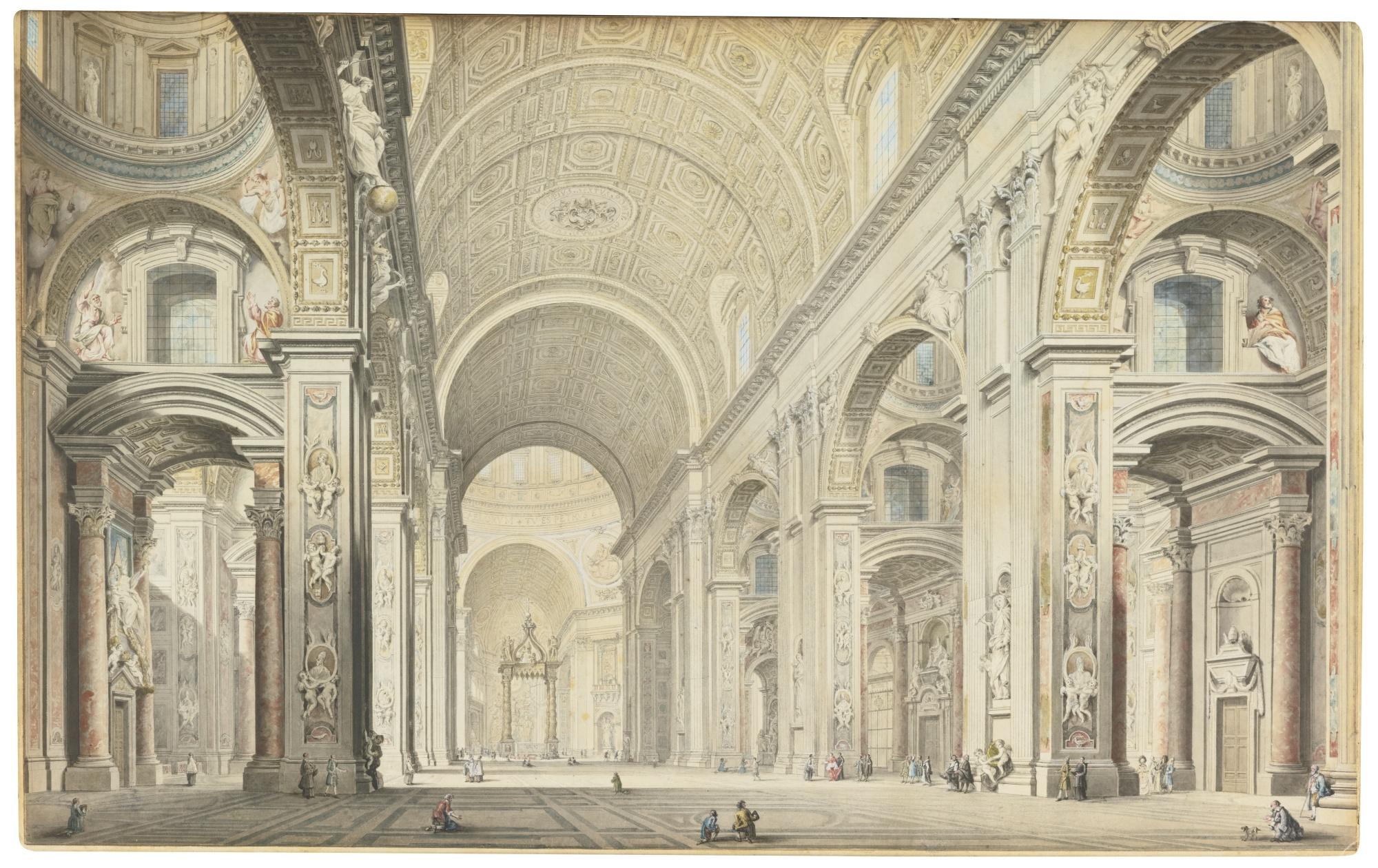 Francesco Panini - View Of The Interior Of St. Peter\'S, Rome