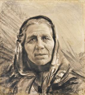 Francesco Paolo Michetti - Volto di contadina abruzzese