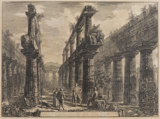 Francesco Piranesi - Vue des Deux restes de ranges de Colonnes..., pl. XVI, from Différentes Vues de quelques Restes de trois Grands Edifices...de l\'ancienne Ville de Pesto