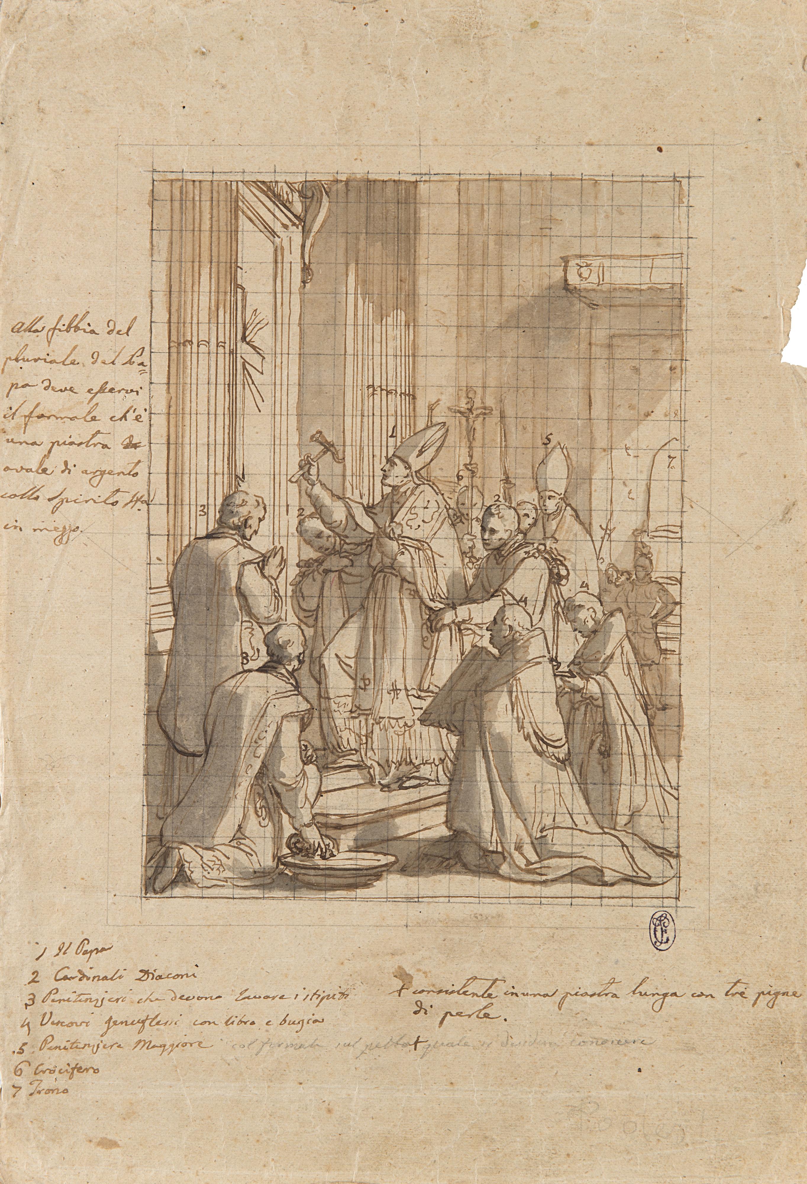 Francesco Podesti - Il Papa mentre apre la porta del Giubileo