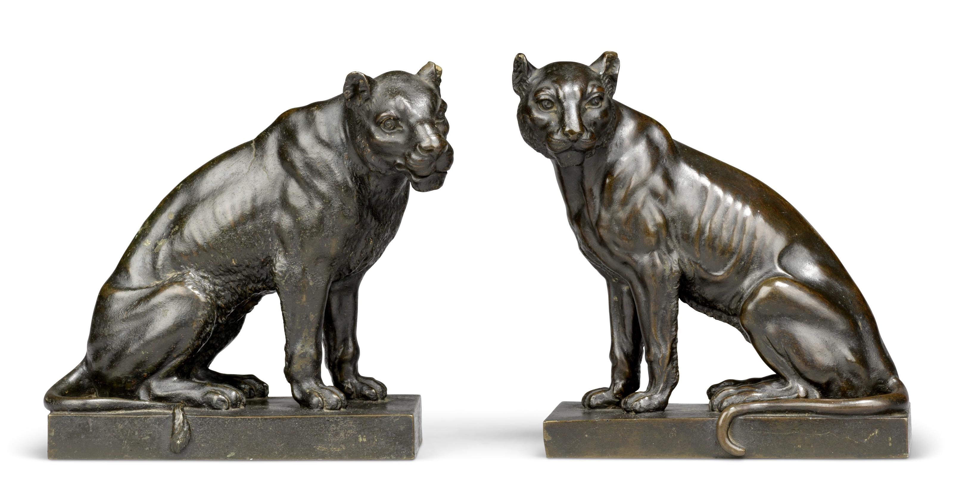 Francesco Righetti - A Pair Of Seated Panthers