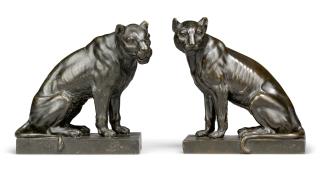 Francesco Righetti - A Pair Of Seated Panthers