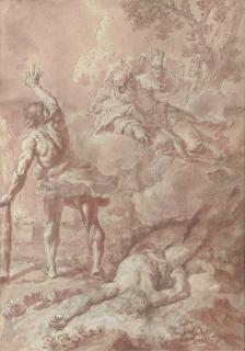 Francesco Salvator Fontebasso - God confronting Cain after he slew Abel