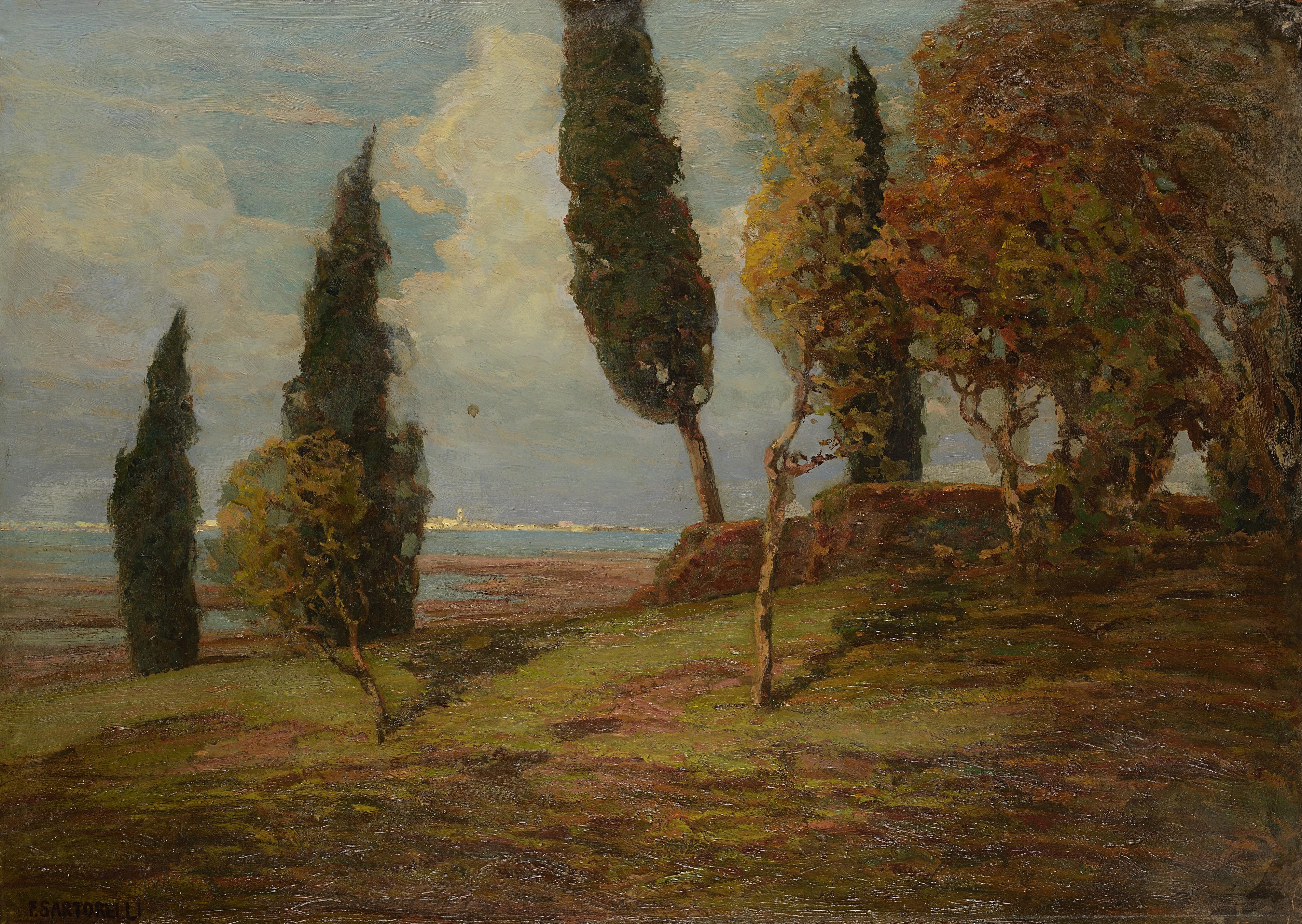 Francesco Sartorelli - Paesaggio con città sollo sfondo