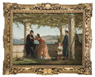 Francesco Saverio Altamura - Incontro amoroso sotto un pergolato