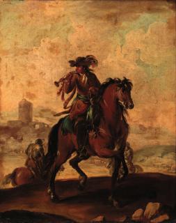 Francesco Simonini - A trumpeter on horseback; and A mounted drummer