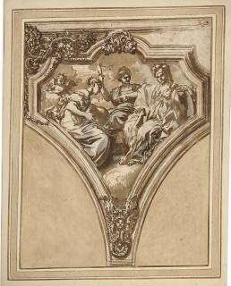 Francesco Solimena - Temperance, Prudence and Fortitude: Design for a pendentive