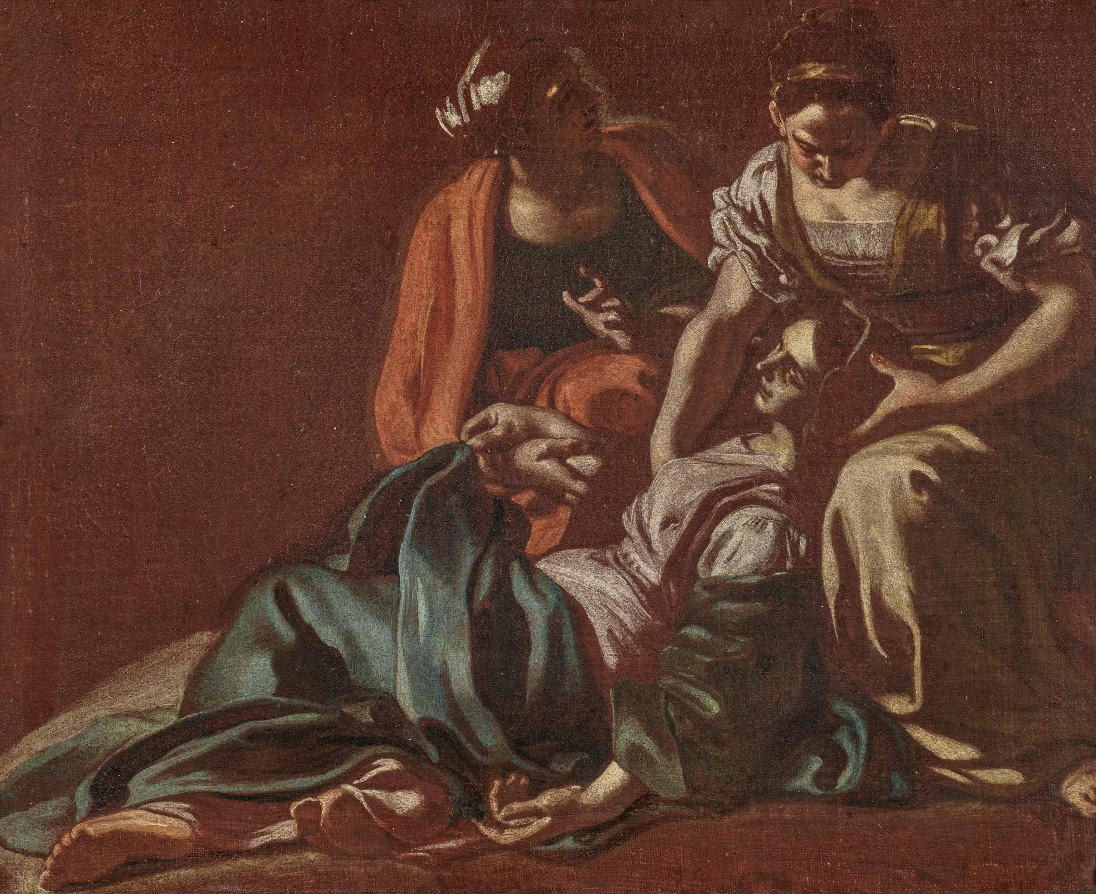 Francesco Solimena - Vorbereitende Studie zur Kreuzigung.