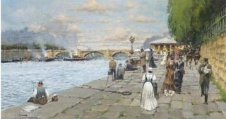 Francesco Tammero - Anglers on the Seine, Paris