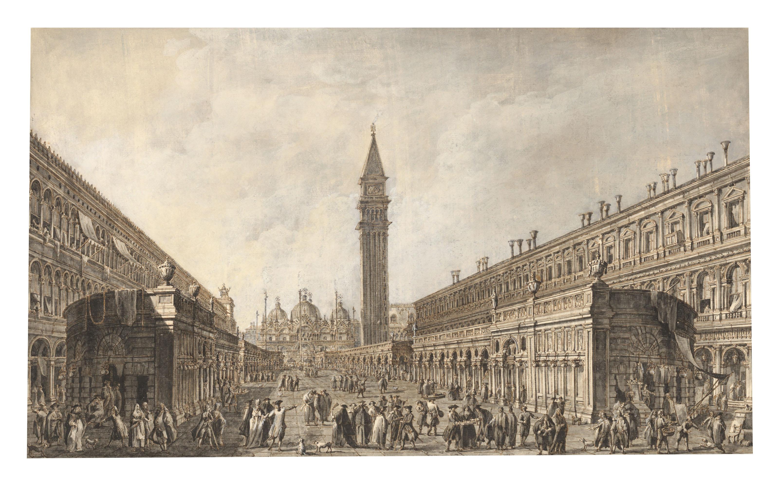 Francesco Tironi - A view of the Piazza San Marco, Venice, decorated for the Festa della Sensa