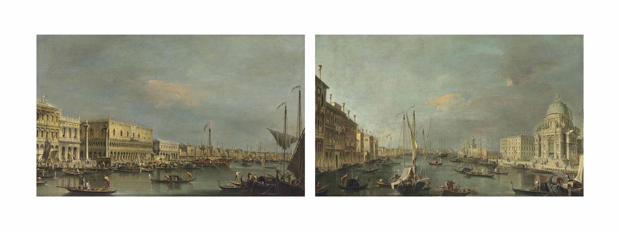 Francesco Tironi - Palazzo Ducale And The Libreria, Venice, From The Bacino Di San Marco; And Santa Maria Della Salute, Venice, With The Punto Della Dogana In The Distance